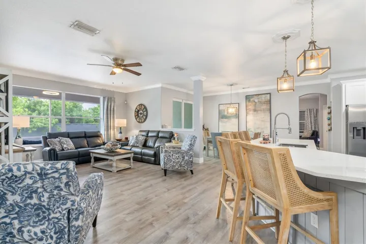 Kitchen is open to family room for everyday living.
