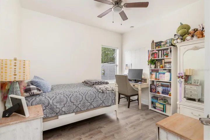 Bedroom 2 has luxury vinyl flooring.