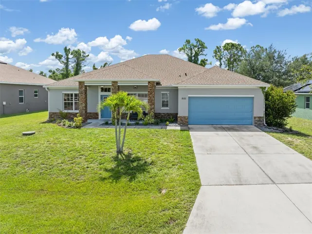 Established landscaping at front of house.