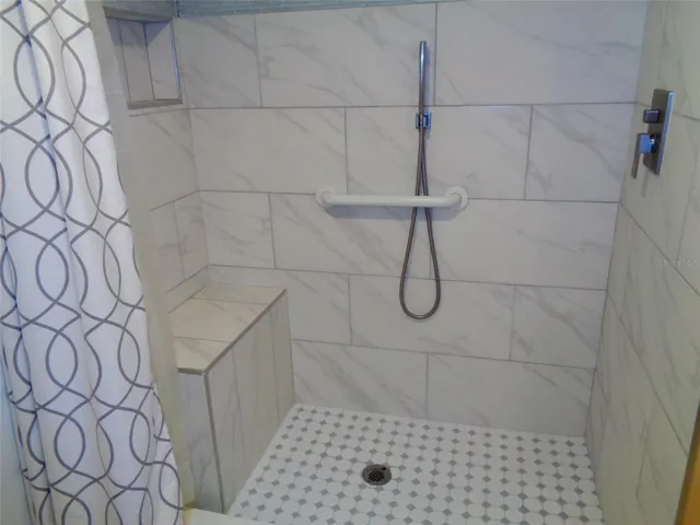 Primary Shower with built in seat