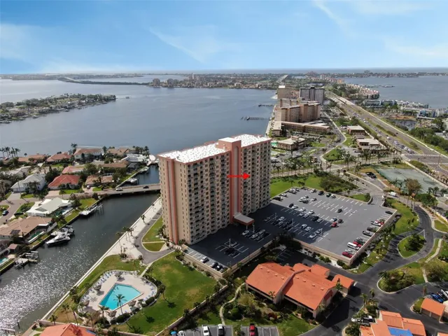 Arrow to approx balcony of Condo