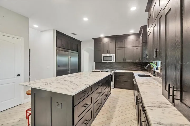 kitchen view from family room end