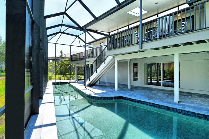 This view shows the walk out patio area and the tastefully designed access points.