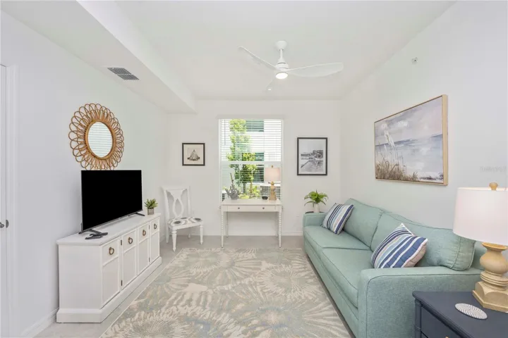 Den with pull out sofa