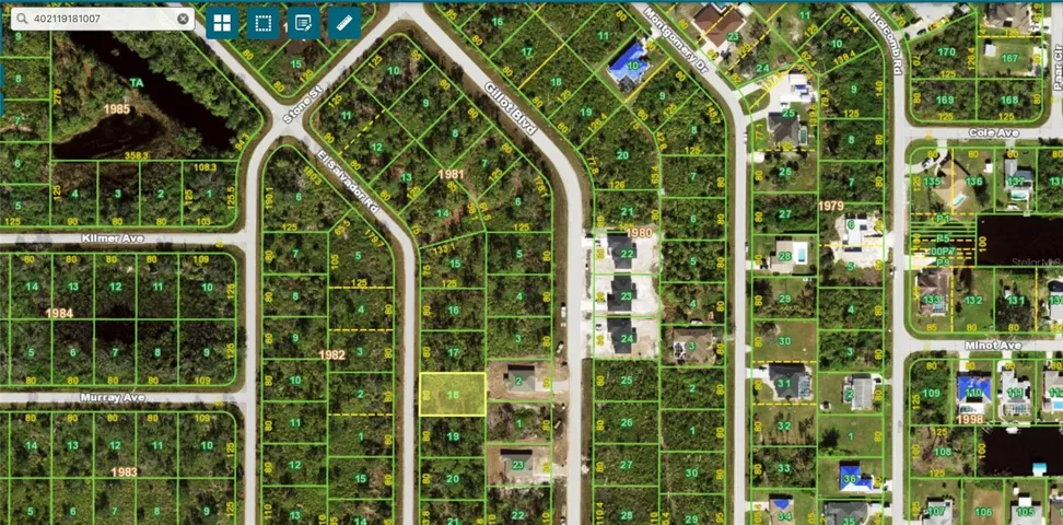 Lot highlighted in yellow