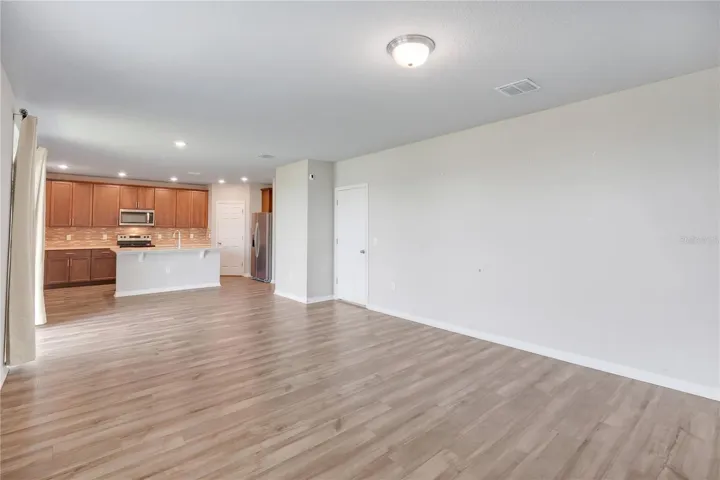 Family looking to kitchen