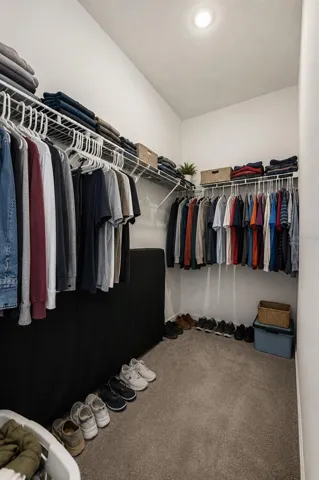 Virtually Staged, primary walk-in closet