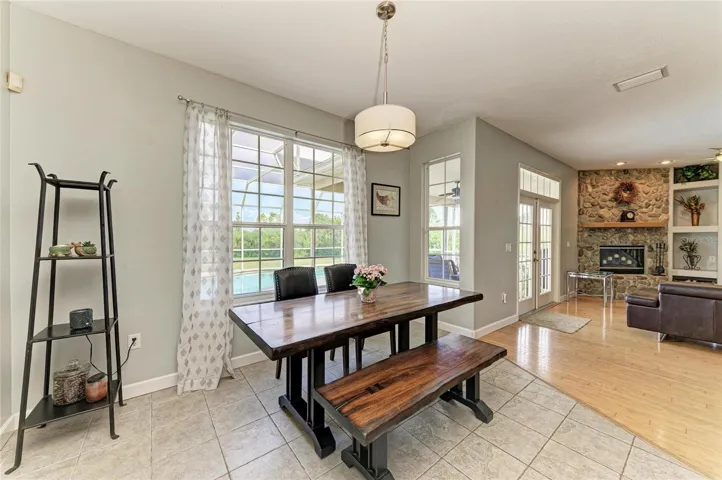Double Windows with Views of Pool and Woods
