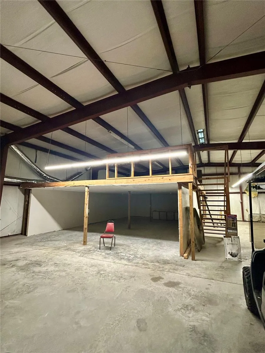 Loft with finished space underneath.