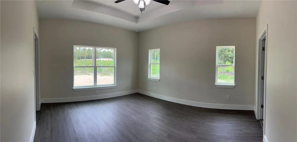 Master bedroom with tray ceiling
