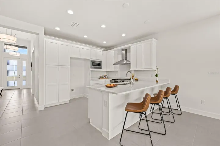 Quartz counters and backsplash
