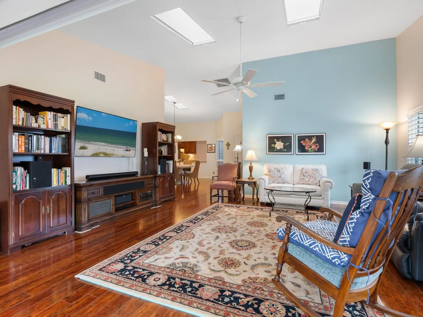 Vaulted ceilings with skylights for ample natural light