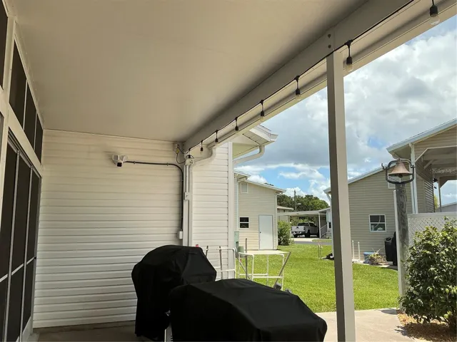 Grill area under cover