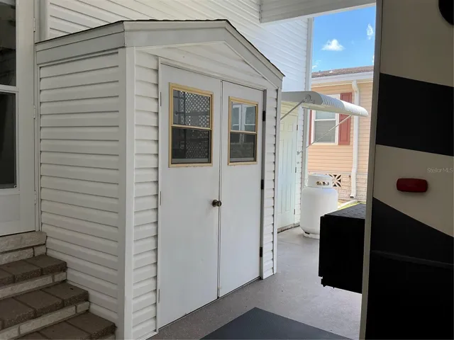 Tool shed inside RV Port