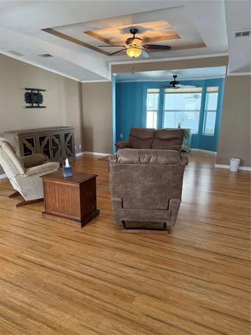 Living Room w Tray Ceiling