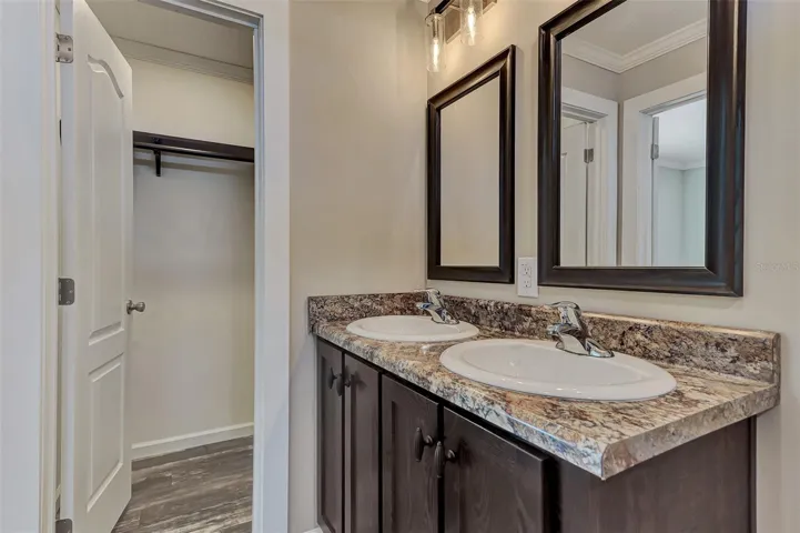 VIEW TWO OF THE VANITY.  NOTE THE MASTER CLOSET TO THE LEFT.