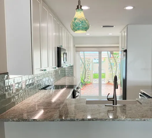 Kitchen view to courtyard