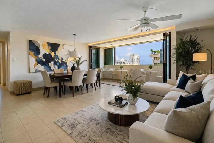 Living & Dining Area: Spacious living and dining area showcasing the property's open layout and entertaining potential. AI-generated/AI-enhanced image for illustrative purposes.