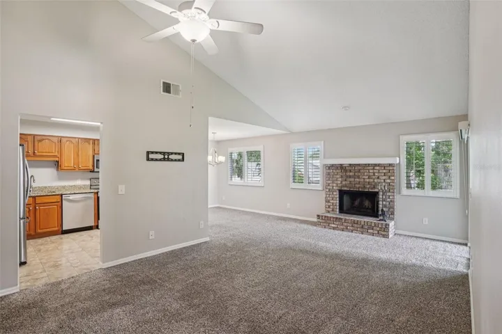 Living area flows into the dining area.