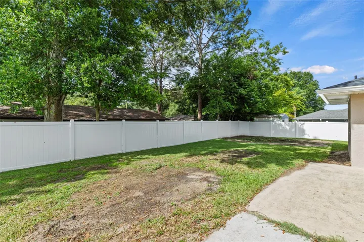 Vinyl Fenced in Backyard
