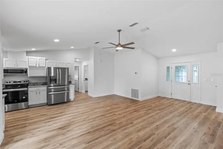 Living Room into Kitchen/Dining Room