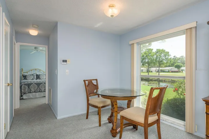 Dining room with large picture window
