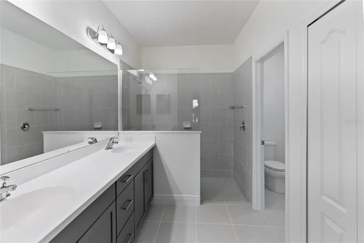 Master bathroom with dual vanity