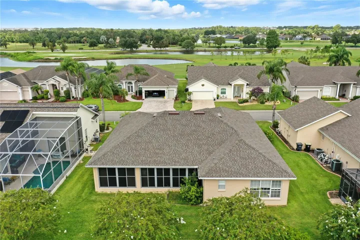 Aerial view of backyard