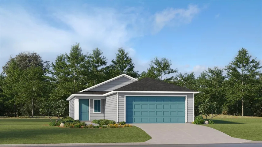 Artist rendering; illustration only; colors, features, and garage orientation may differ.