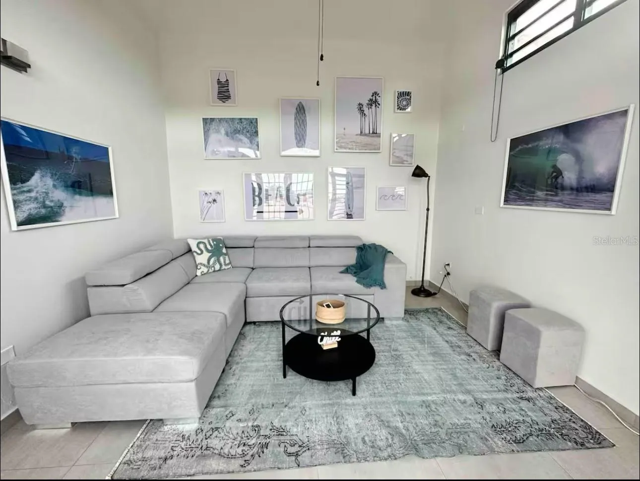 Third floor family room with sleeper sofa
