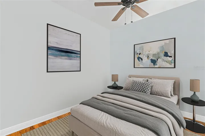 Guest room virtually staged