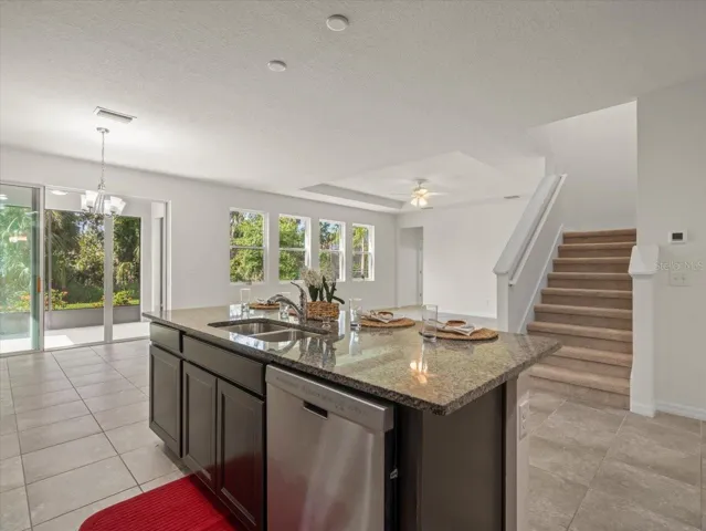Kitchen open to Breakfast Nook and Family Room