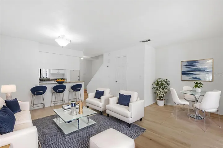 Living Room- dining virtually staged