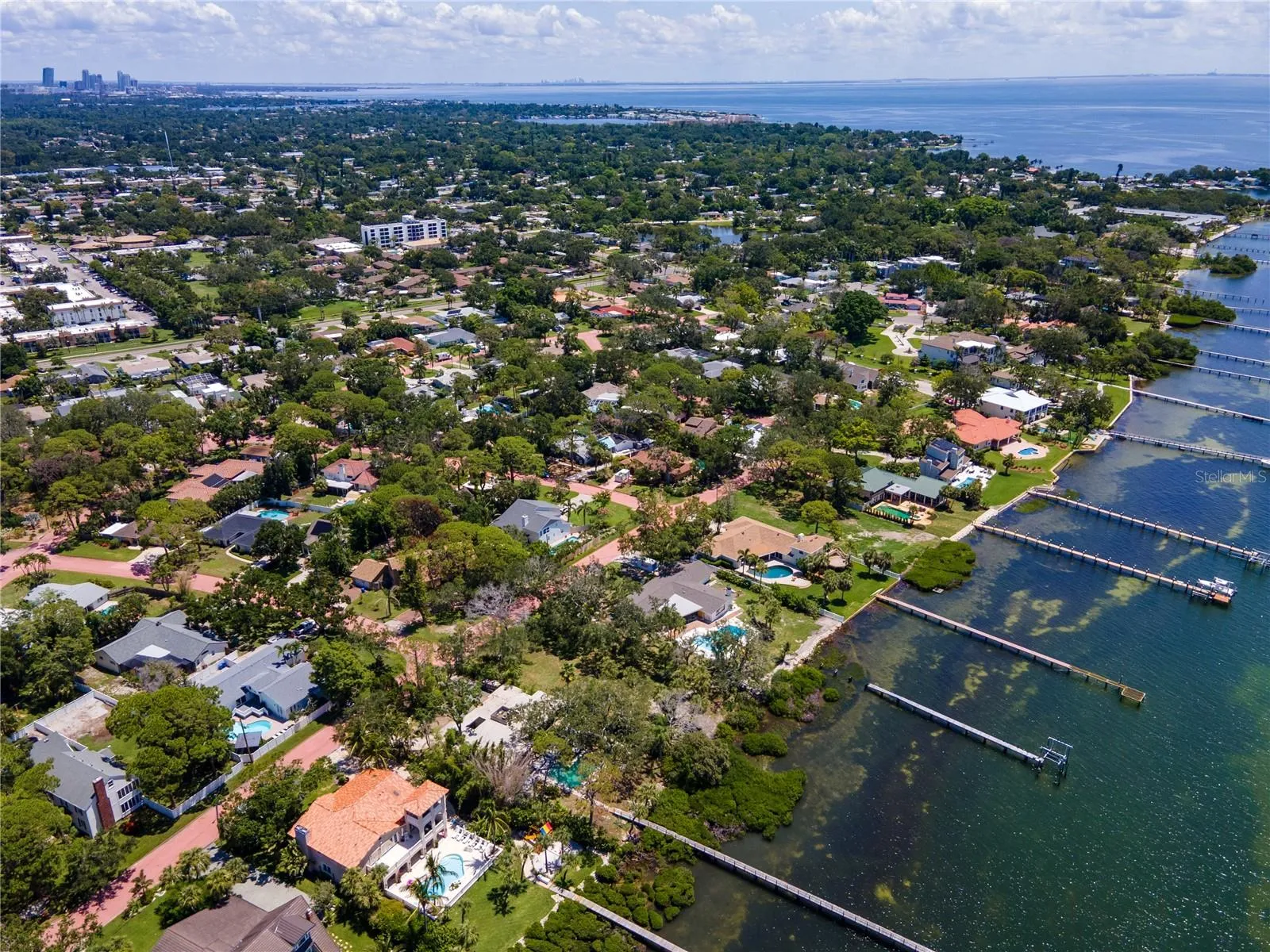 Aerial view to downtown St. Petersburg