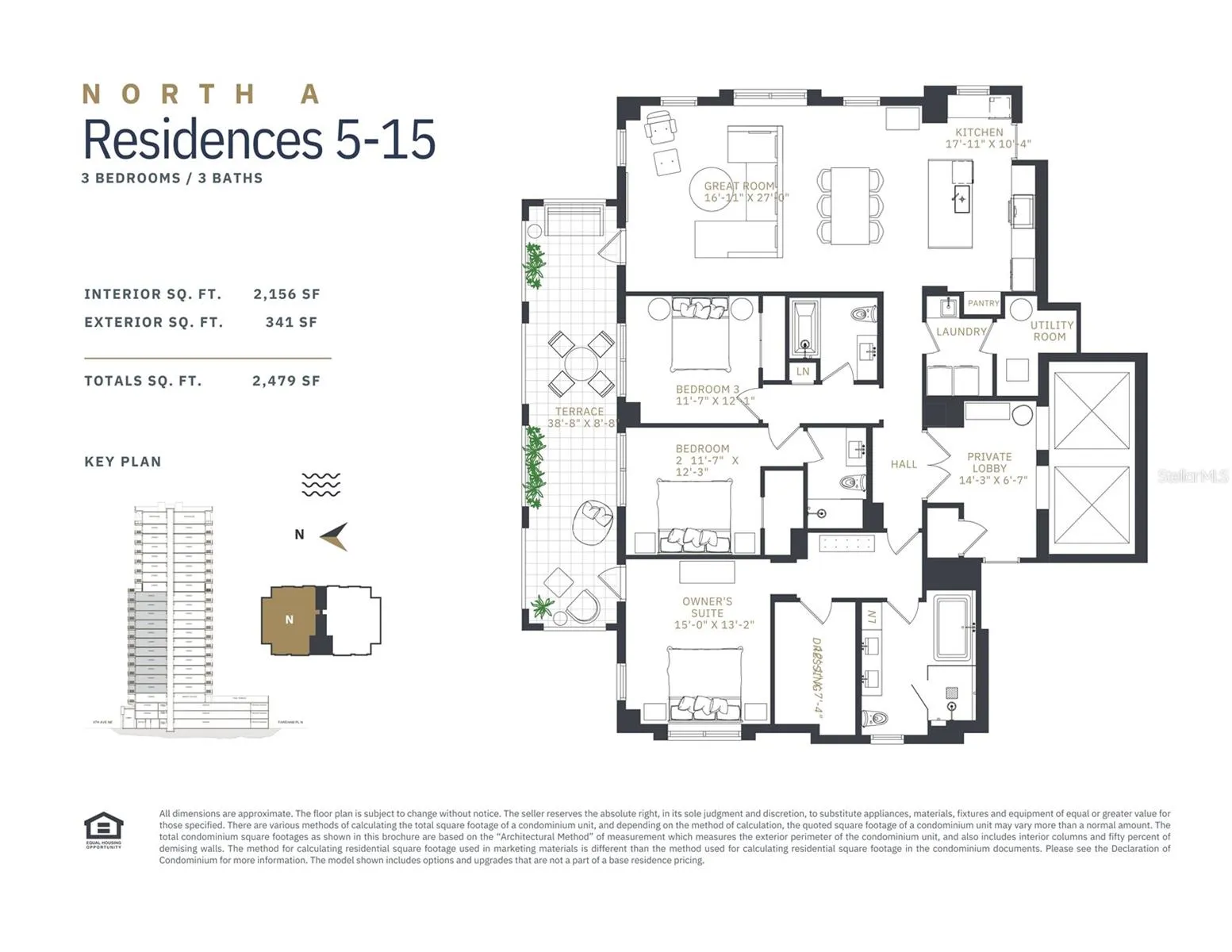 North Facing Unit 601 Floorplan