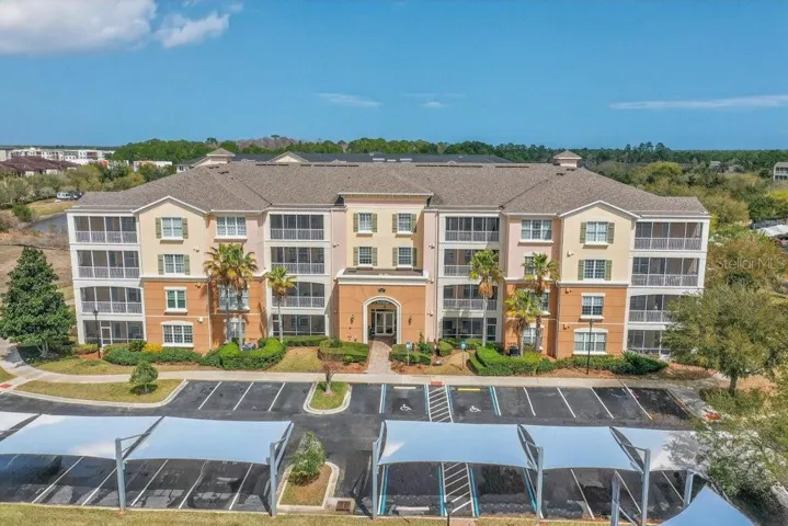 Front of building and Parking lot