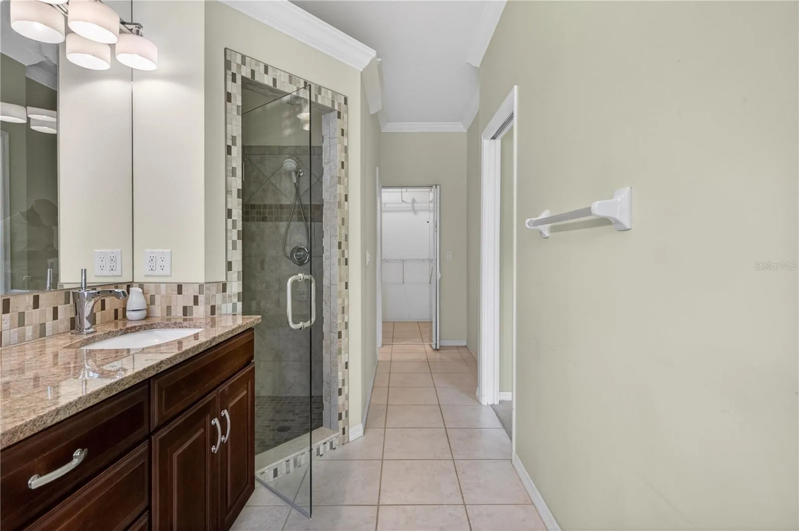 Primary bath extends with private toilet and large walk-in closet
