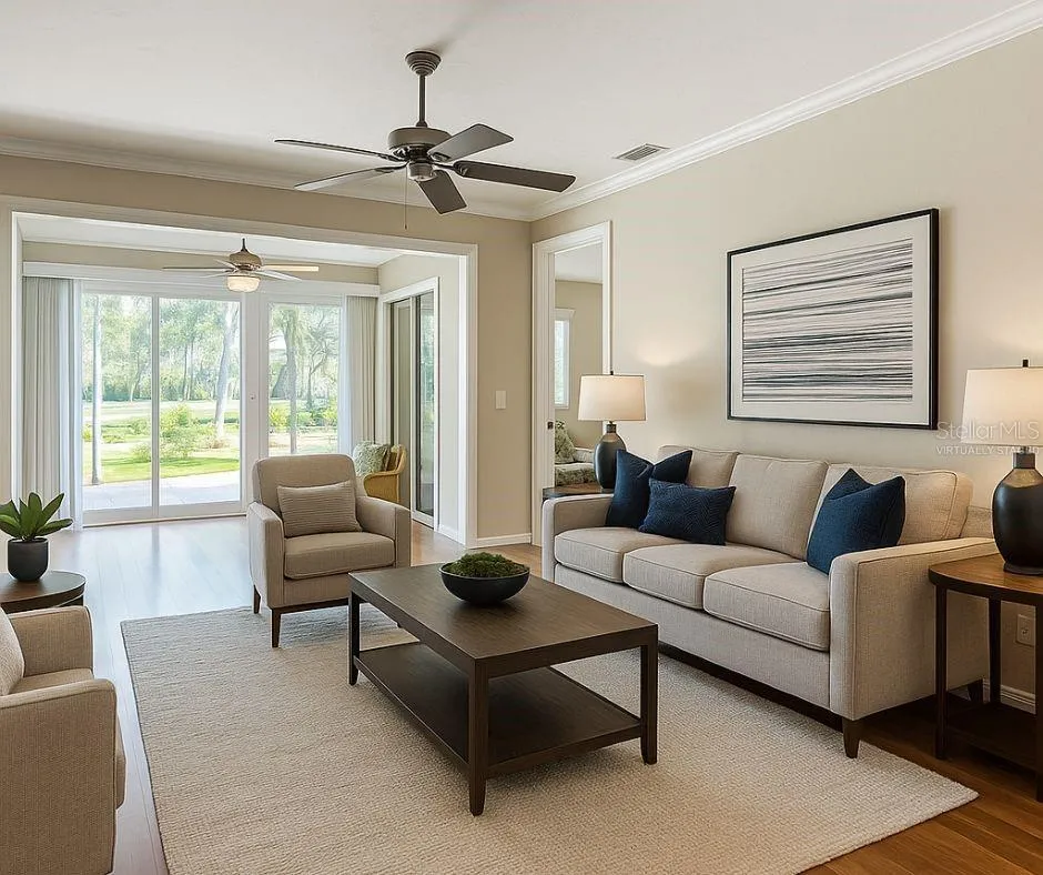 Virtually Staged bright and open living room