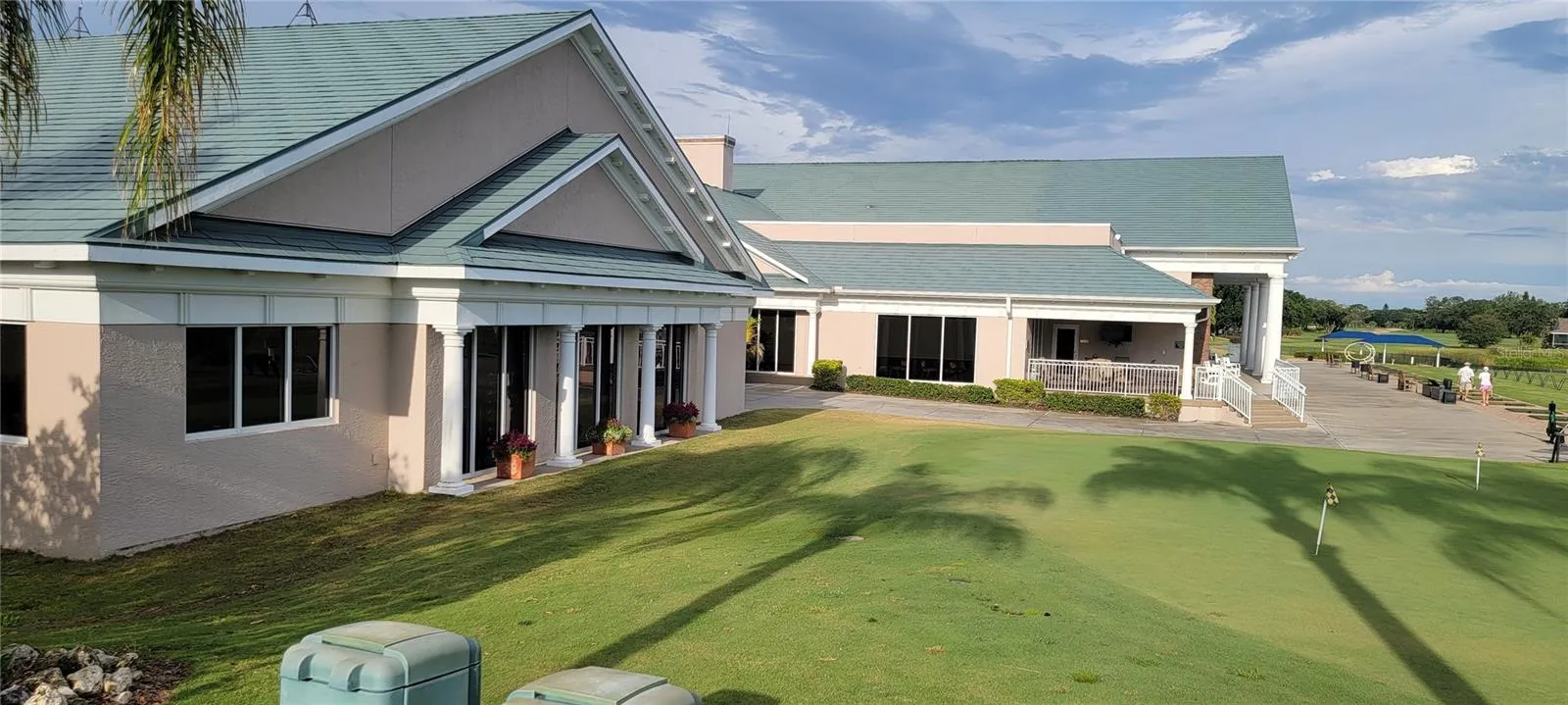 View from the putting green behind the Pro Shop and clubhouse