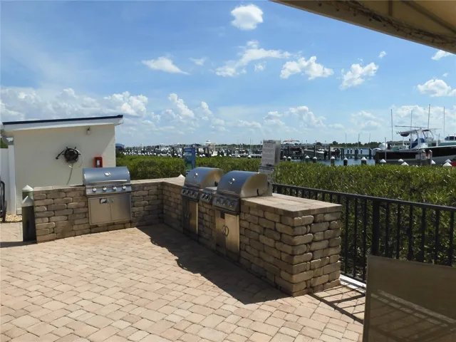 3 gas grills at riverfront cabana