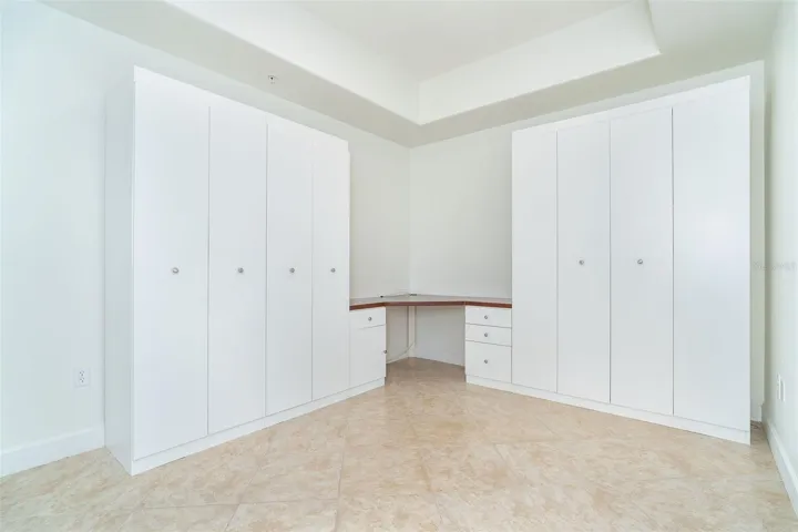Den/Study has built-in storage and desk space