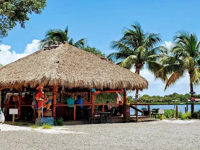 casey key tiki is just north on the intracoastal waterway from Gulf Harbor Marina