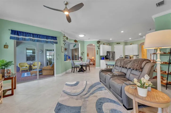 Sliding glass doors out to the lanai from family room.