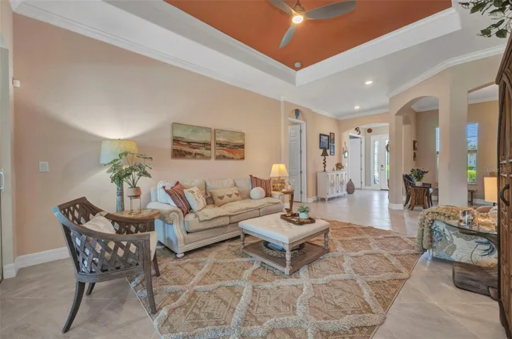 View of living room from kitchen/family room.