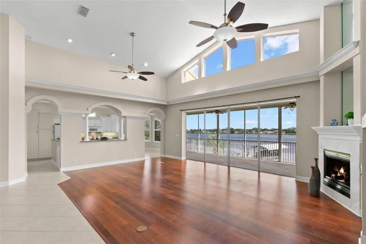 Great room with water views