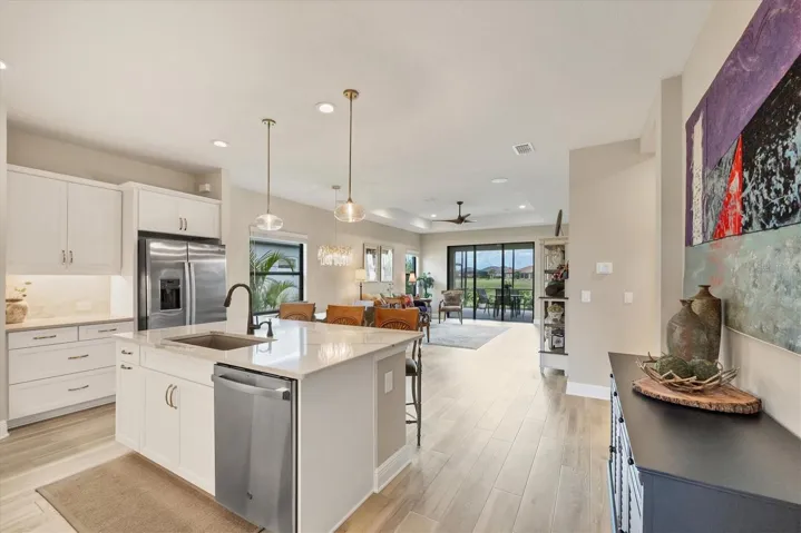 An easy-living open floor plan is ideal for entertaining family and friends.