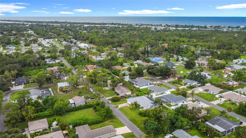 Aerial showing intracoastal and Gulf of Mexico