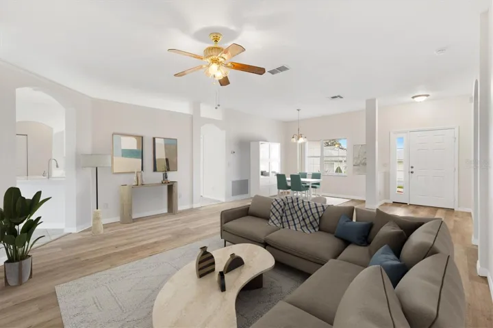 Virtually staged living room.