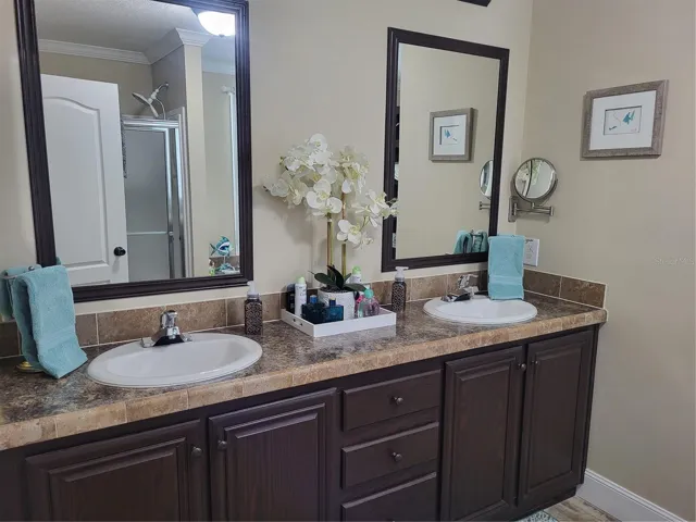 Primary bath with double vanity