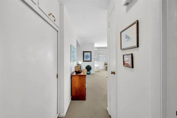 Foyer with storage closet
